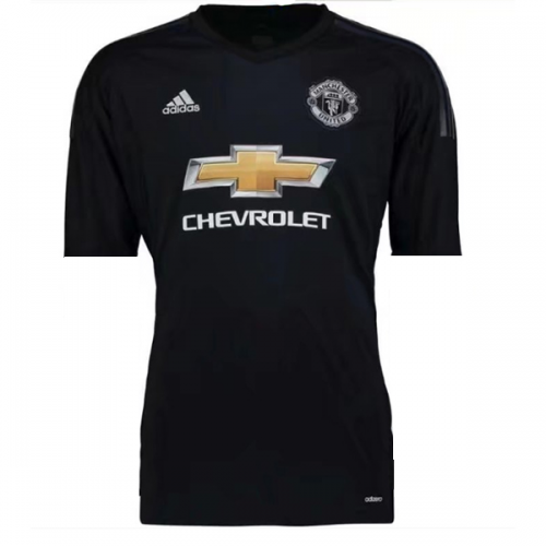 2017-18 Manchester United Black Goalkeeper Soccer Jersey Shirt